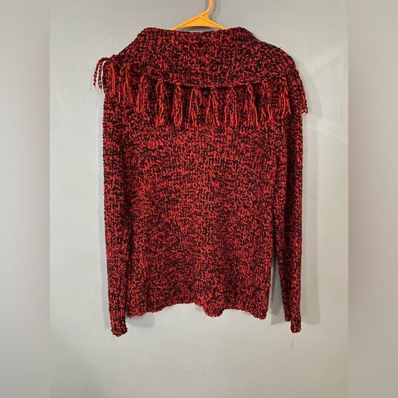Ruby Rd Cowl Neck Fringe Sweater Size Small - Picture 2 of 3